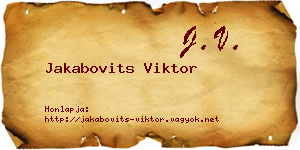 Jakabovits Viktor névjegykártya